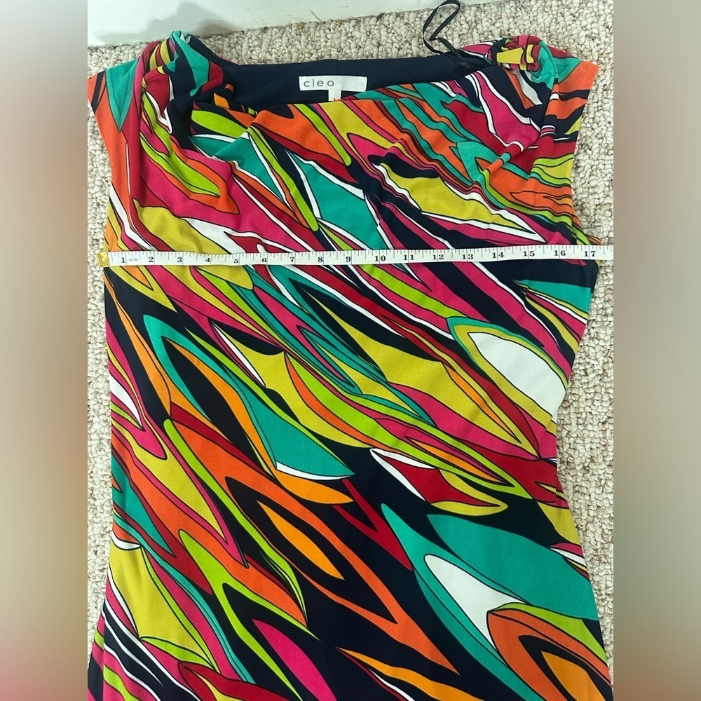 Cleo Multicolor Abstract Print Women's Dress size 6 - Picture 6 of 8